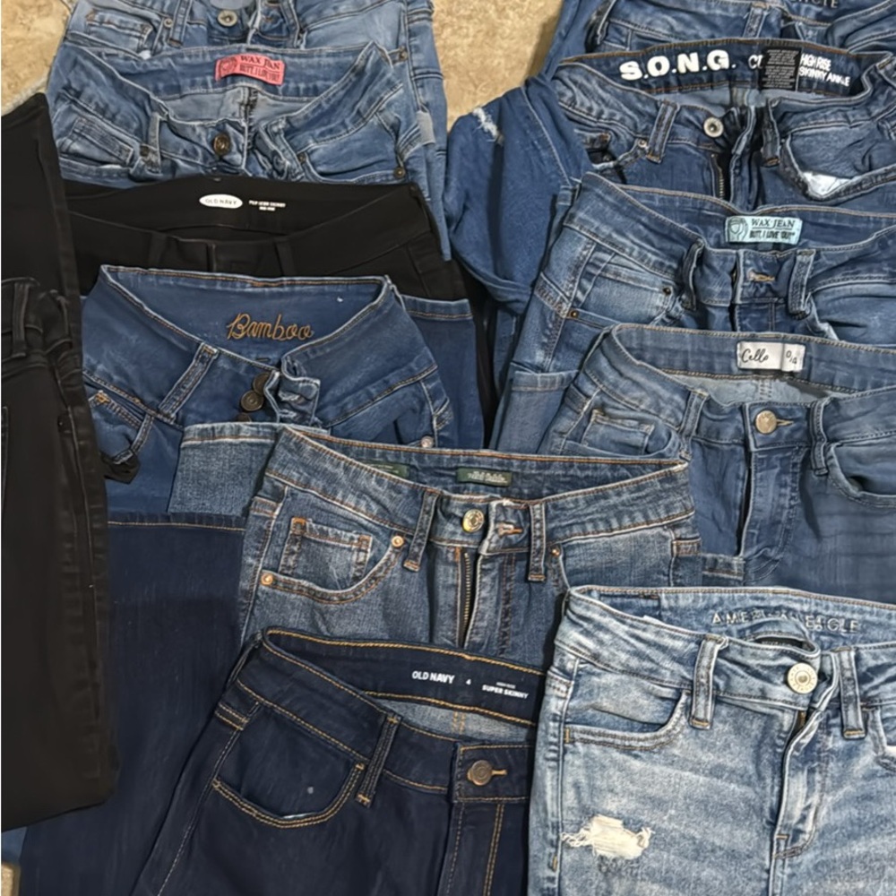 Navy Blue/washed blue 13 pair of Women's Skinny Jeans
